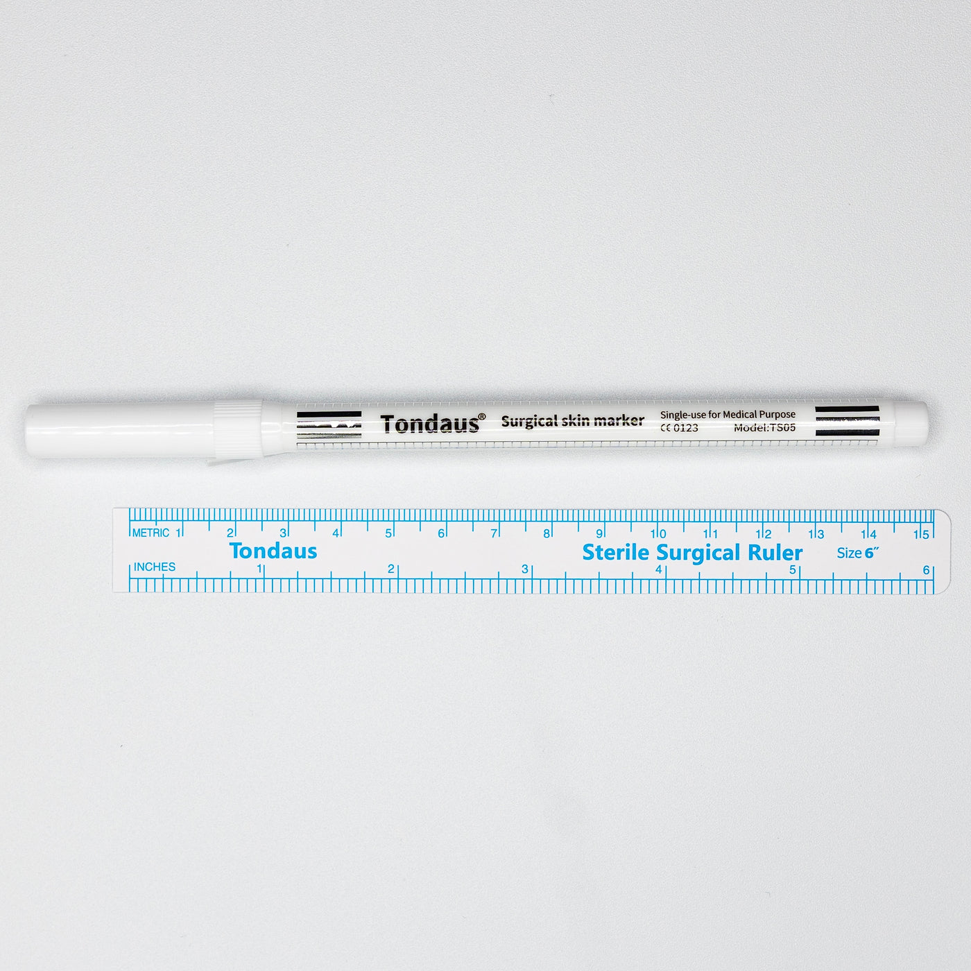 WHITE STERILE SURGICAL MARKER AND RULER SET